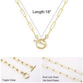 Toggle Clasp Dainty Paperclip Chain Necklace